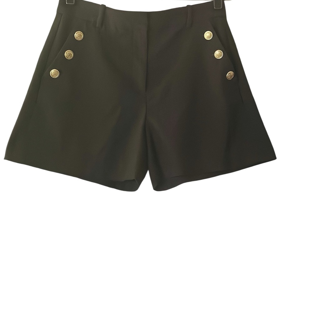 H&M Elegant Black High Waist Shorts with Gold Accents